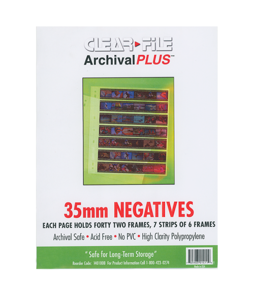 Clear File Archival Storage Page for Negatives, 35mm (1 Sleeve)