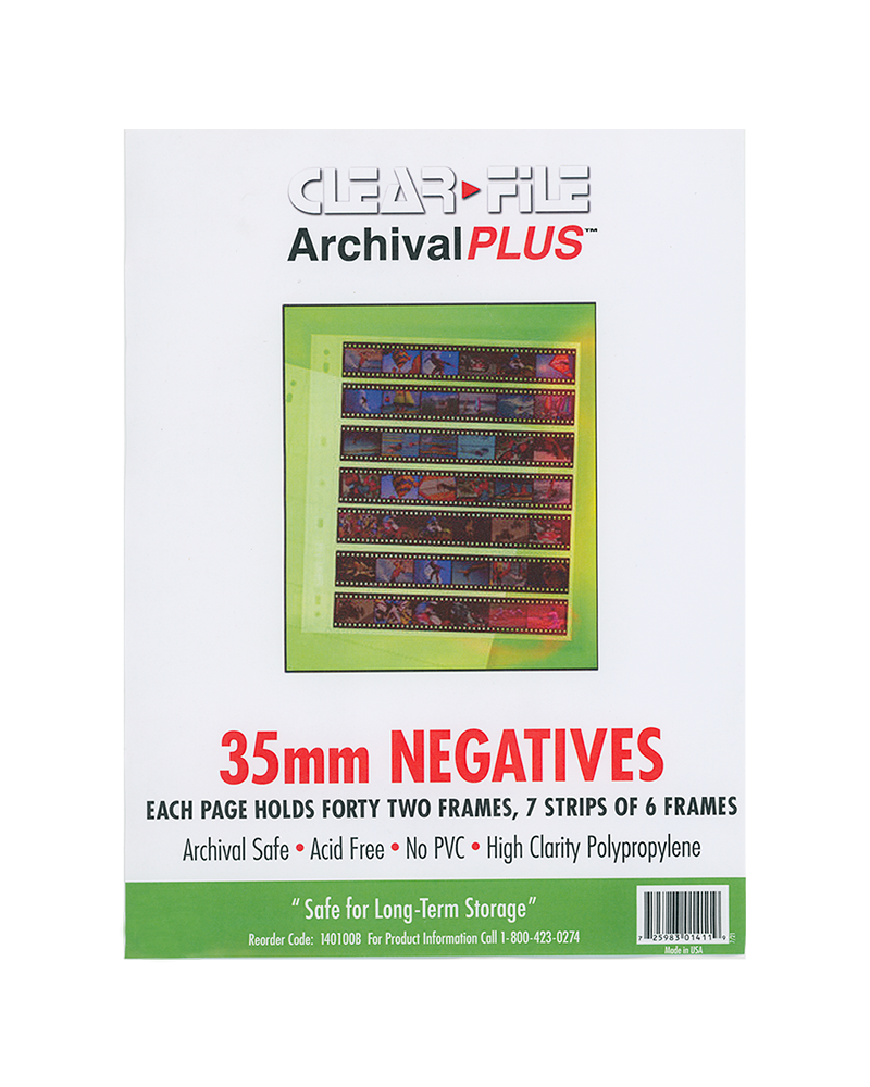 Clear File Archival Storage Page for Negatives, 35mm (1 Sleeve)
