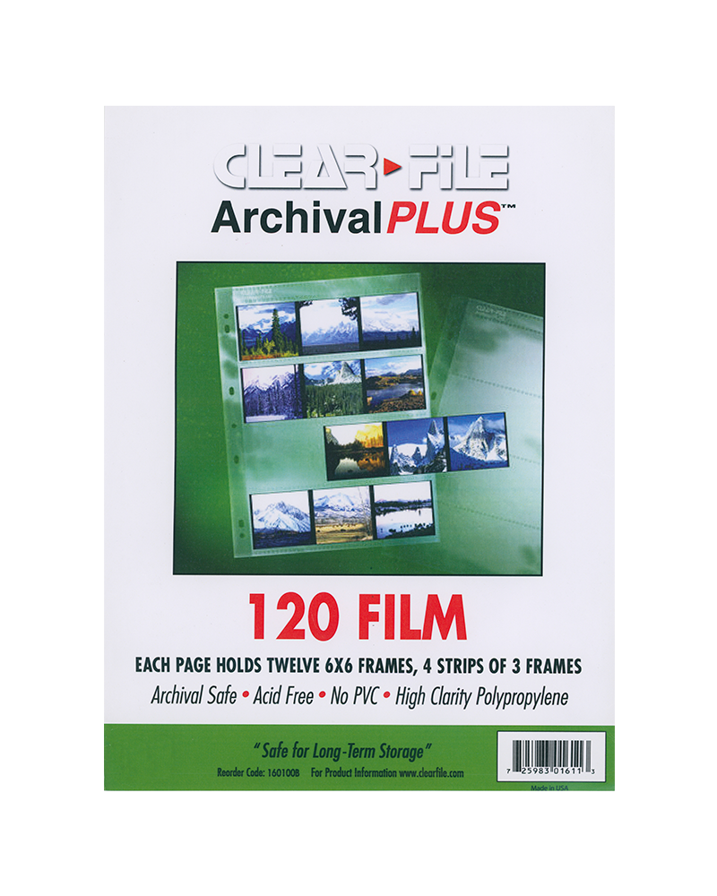 Clear File Archival Storage Page for Negatives, 6x6cm (120) - 1 Sleeve